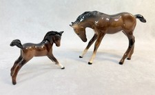 Set of 2 Vtg. Beswick England Gamboling Foal 815 & Head Down Horse 947 Figurines picture
