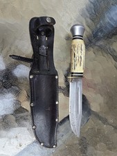PIC Solingen, Germany fixed-blade hunting knife with a stag/antler handle, picture
