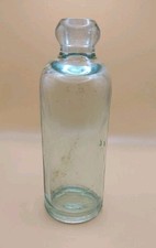 Antique Blob Top Glass Bottle Clear Aqua picture