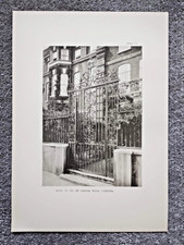 Gate to 18 Cheyne Walk, Chelsea, London - Antique Print - 1911 picture