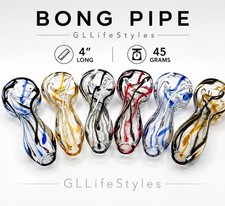 WHOLESALE LOT of (5) 4” Hand Blown Borosilicate Glass Pipes, Bong Pipe 45 Grams picture