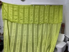 Lime Green Sheer 2 Large Panels Great Condition With Beads 85” picture