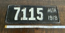 Antique 1918 Alberta License Plate Low Number #7115 picture
