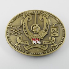 [289] Garry Owen 7th Cavalry Belt Buckle - Historic Design, Collectible picture