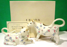 LENOX the FRENCH COUNTRY COW CREAMER and SUGAR SET --- - NEW in BOX with COA picture