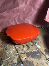 Vintage Pyrex Red Hostess 525B Large Casserole w/ lid 525C 1950's Kitchen 2.5 QT picture
