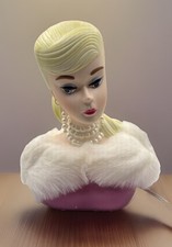 Vintage Enesco Barbie Enchanted Evening Lamp / Night Light Ceramic  Bust W/ Box picture