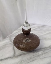 Vintage J L GLASS Multi Tone Brown Swirl PERFUME BOTTLE w/ Dauber picture