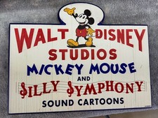 Walt Disney Studios Mickey Mouse Silly Symphonies Wood Sign Park Souvenir picture