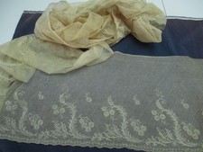 Antique Victorian Embroidered net flounce picture