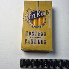 Vintage 1940s-50s Emkay Hostess Birthday Candles Full Box 12 NOS Syracuse NY picture