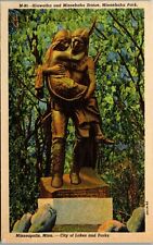 	Hiawatha and Minnehaha Statue, Minnehaha Park, Minneapolis MVintage Postcard II picture
