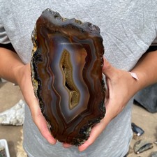 7.2lb Natural Brazilian banded stripe agate crystal Rough specimen healing picture