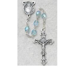 6mm Aqua March Rosary Comes in a Deluxe Gift Box picture