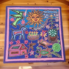 Rare Wixárika / Huichol Yarn Art Painting by Rosendo López García w/ Provenance picture