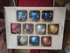 Holly 1960s Vintage Glass Christmas Tree Ornaments 2.25