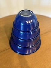 Vtg PYREX Cobalt Blue Glass Nesting Mixing Bowl Set picture