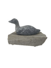 Signed Limited Edition Stone Goose Sculpture Marble Soapstone Bird Figurine picture