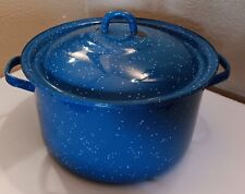 Vintage Enamelware Lidded Pot & Med Bowl picture