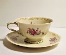  VINTAGE HUTSCHENREUTHER SELB US ZONE TEA CUP AND SAUCER ROSES BAVARIA GERMANY picture