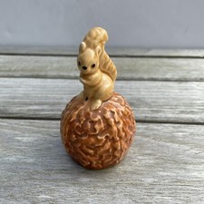 RARE Japan NORLEANS Squirrel Ceramic Porcelain Figurine Statue Brown Seated HTF picture