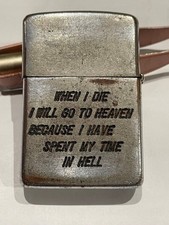 Vintage 1968-69 ZIPPO lighter Vietnam War BONG-SON ZIG ZAG Girl Rare Used picture