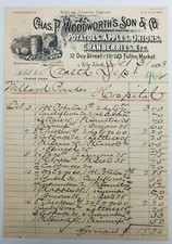 Antiquarian Bill of Lading Hotel & Steamship Supplies Dec 1893 Food for Hospital picture