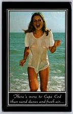 Cape Cod Massachusetts Woman Risque T-Shirt More Than Sand Dunes Postcard PC289 picture