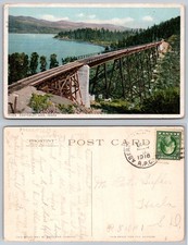 Chatcolet Lake Idaho Railroad Trestle Bridge Postcard PB346-Q picture
