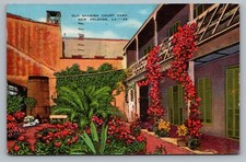 New Orleans LA Old Spanish Court Yard Courtyard Garden Louisiana Postcard Vtg E5 picture