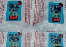 2026 UNPEELED UNREDEEMED MCDONALD'S MONOPOLY PIECES (Lot of 100) picture