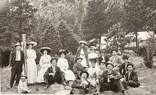 RPPC PHOTO POSTCARD 1904-1920 BEER DRINKING PICNIC GROUP PIC (WALTER'S?) FP163 picture