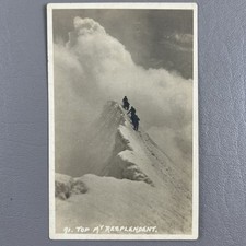 RPPC Real Photo Postcard Hikers Climbers Top Mt Resplendent Canada AZO picture