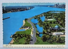 Vintage Postcard Belle Isle, Detroit, Michigan, Aerial View Unposted Unused picture