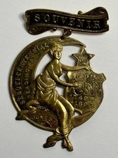 Antique 1898 Reading PA Sesquicentennial Badge Pin Medal 150th Anniversary Moon picture