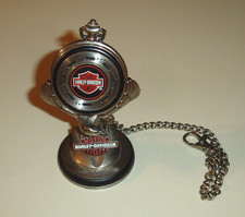 Harley Davidson Franklin Mint Softail Pocket Watch W/Stand FOR REPAIR/PARTS picture