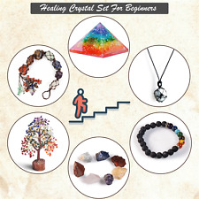 Chakra Crystal Kit For Beginners~Reiki Healing Stone Meditation Set~Xmas Gift picture