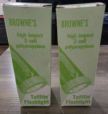 2X Vintage Stewart R Browne Tuffite MESA Flashlight F10X New NOS Boxed Mining picture