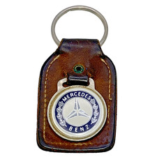 Vintage Mercedes-Benz Leather Keychain Dealer Benson Motor Annapolis MD 1960s picture