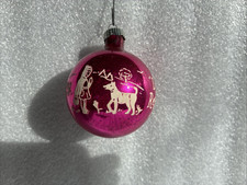 Vintage Shiny Brite Little Red Riding Hood Glass Christmas Ornament -pink - 2.5” picture