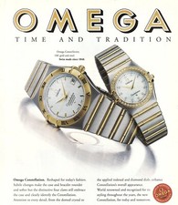 VTG 1995 OMEGA Constellation Watch 18kt Gold Original Print Ad 20x27cm VAN423 picture