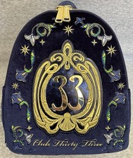 Disneyland Club 33 Blue Velvet Embroidered Loungefly Backpack W/Coin Purse NWT picture