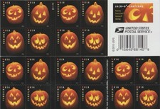 USPS Postage Stamps Sheet of 20 - Jack-O’-Lantern’s - First Class Letter picture