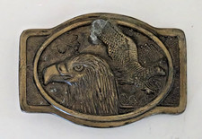 VTG Eagle Belt Buckle Wings Spread 1950s Solid Brass USA America Patriotic picture