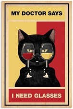 Cat with glasses of wine 