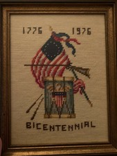 Vintage 1776 1976 Bicentennial Needlepoint, Pristine Condition PRICE REDUCTION picture