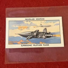 1953 Mills “Propelled Weapons” SUPERSONIC PILOTLESS PLANES Tobacco Card #23  EX picture
