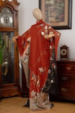 DEAR VANILLA JAPANESE FURISODE SILK KIMONO WOMEN'S AUTHENTIC JAPAN MADE VINTAGE picture