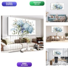 VEAEE Blue Flowers Canvas Wall Art 29x58 picture