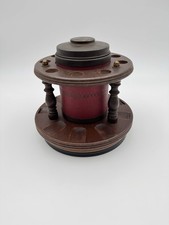 Vtg MCM Carousel 9 Pipe Stand Rack Holder Lazy Susan Removable Humidor Jar Set picture